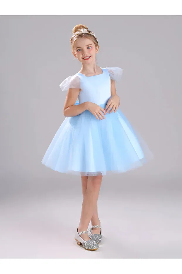 Детское платье для девочек с коротким рукавом eliz Madyabutik, Blue — фото 2