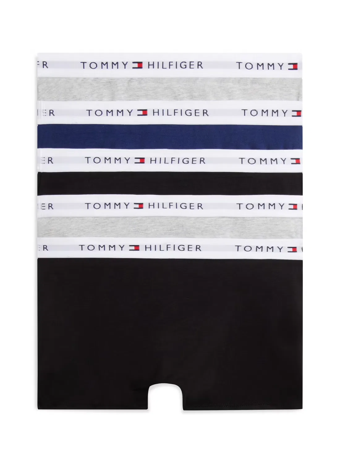 Трусы-боксеры с логотипом на поясе, комплект из 5 штук, Tommy Hilfiger, серый меланж — фото 2