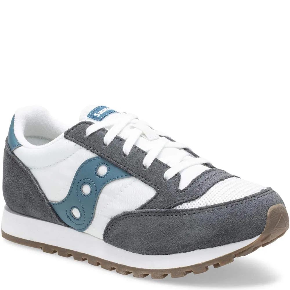 Детские кроссовки для мальчиков и девочек с принтом Jazz Original Vintage Saucony, Grey White Teal — фото 2