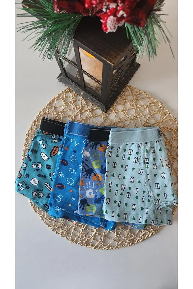 Детские боксеры для мальчиков хлопковые набор 4 шт. Jasmin Underwear, Colored