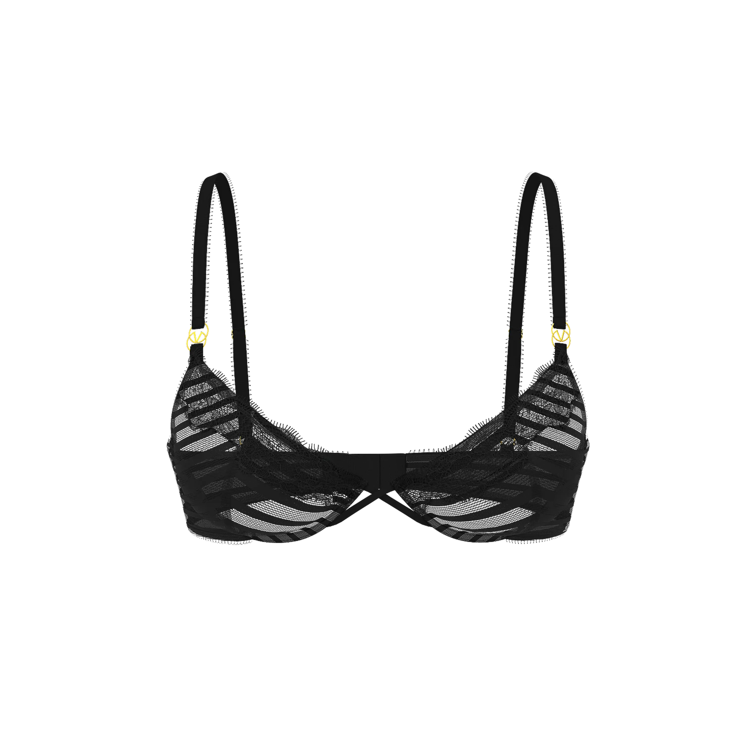 

Бюстгальтер Victoria's Secret Tease Unlined Sheer Stripe Demi, черный