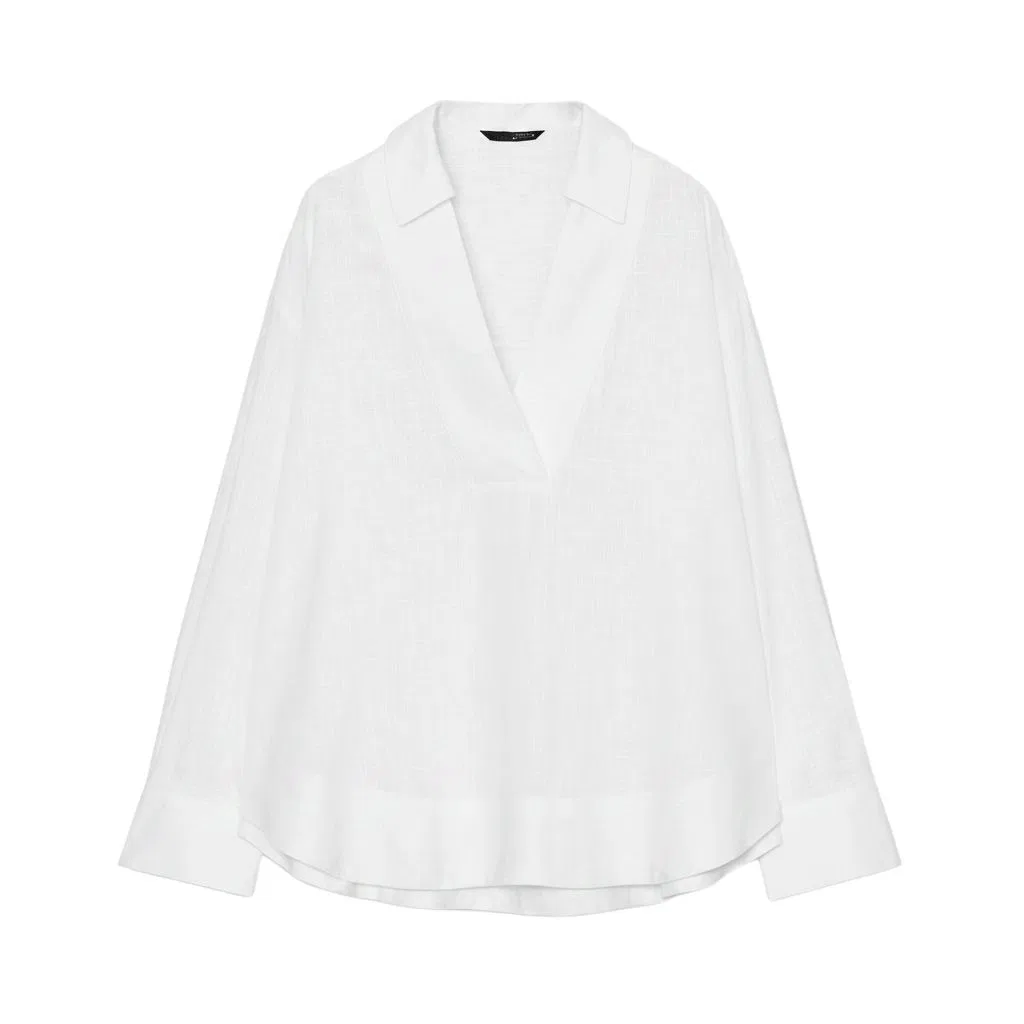 Женская рубашка с отложным воротником White ZARA, White