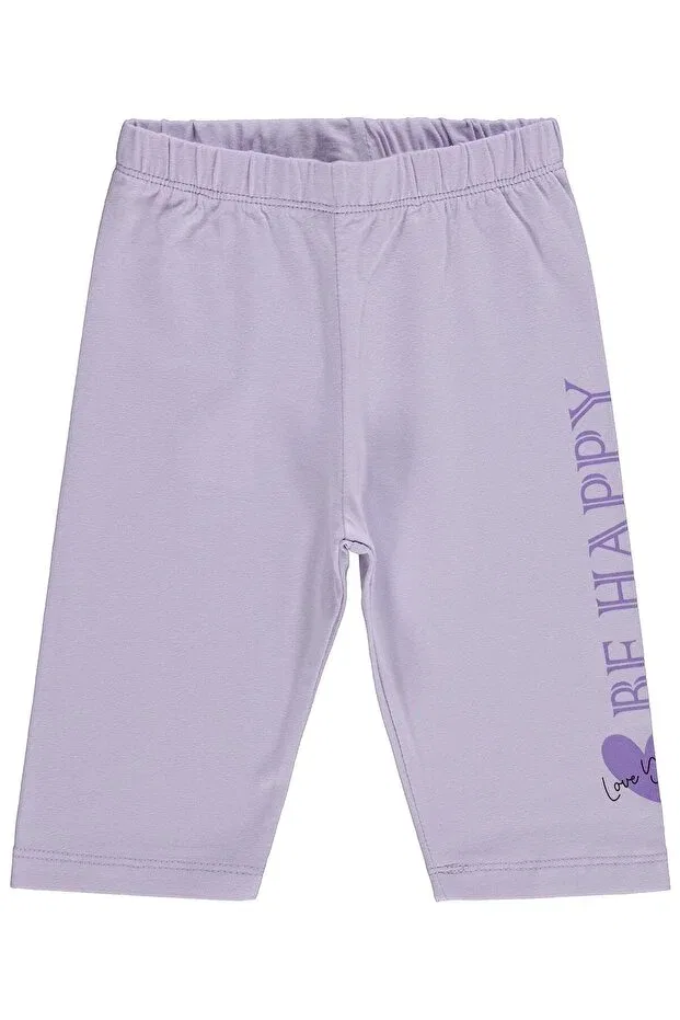 Детские леггинсы для девочек с принтом Be Happy Printed Civil Girls, Gentle Lavender
