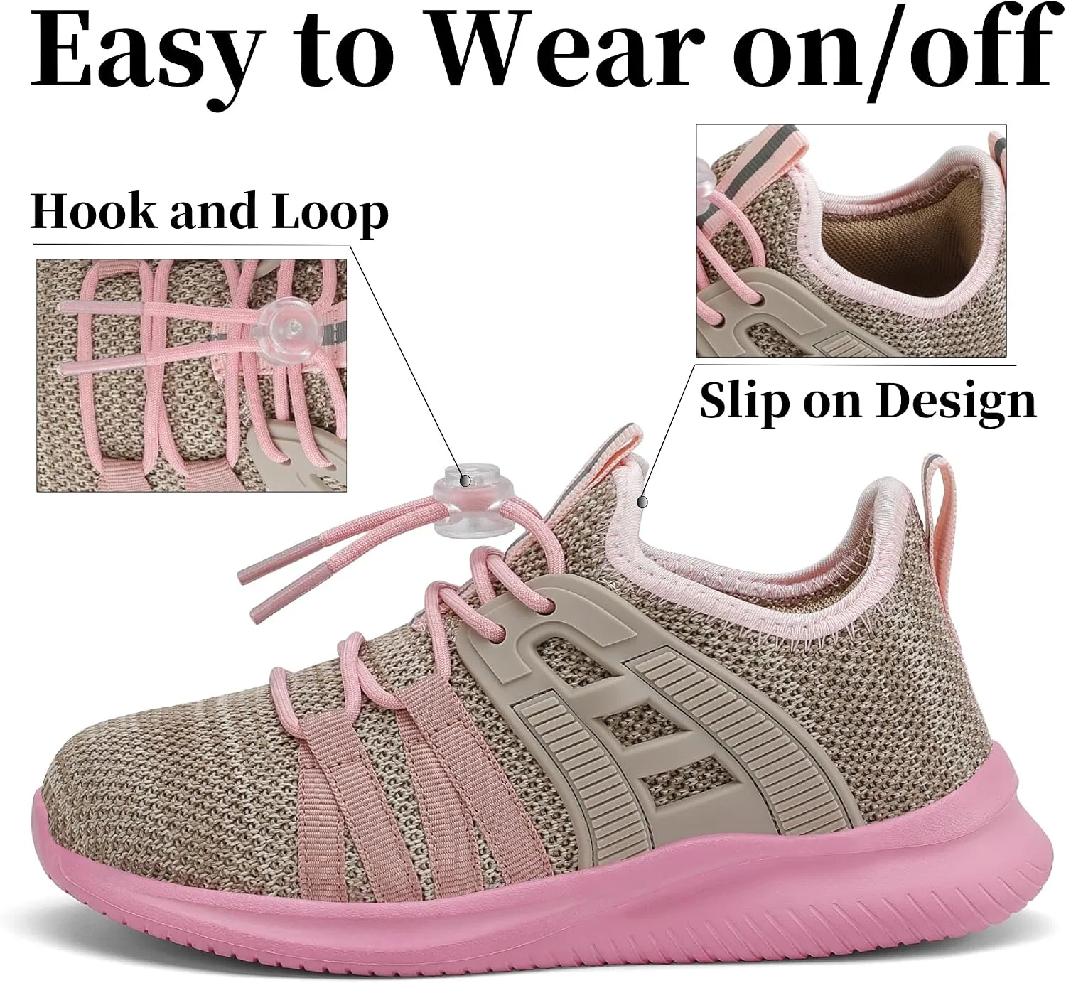 Детские кроссовки для мальчиков с дышащим верхом TOTOMONA, Grey Pink — фото 4
