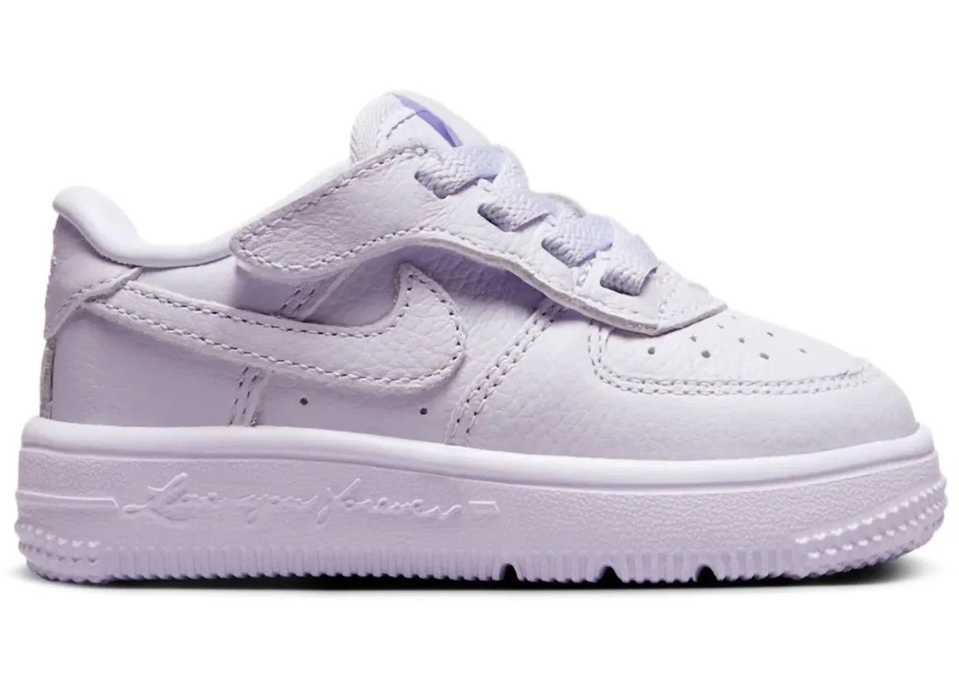 Детские кроссовки для мальчиков с липучками Nike Force 1 Low EasyOn, Palest Purple Cobalt Tint Metallic Silver