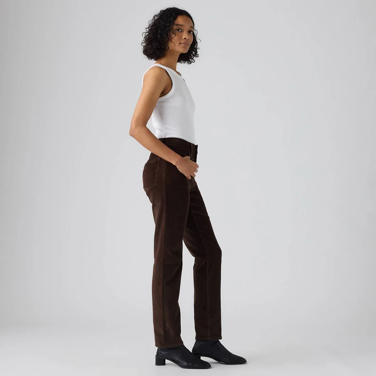 женские прямые брюки 724 с высокой посадкой Levi's, Java - Brown — фото 4