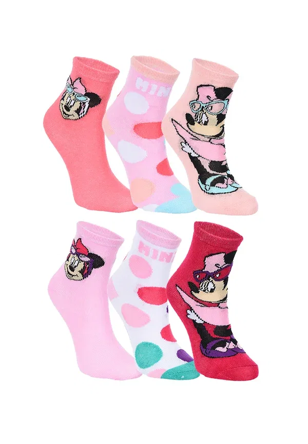 Носки комплект 6 пар, хлопок, Minnie mouse, Mickey & Minnie, мультиколор