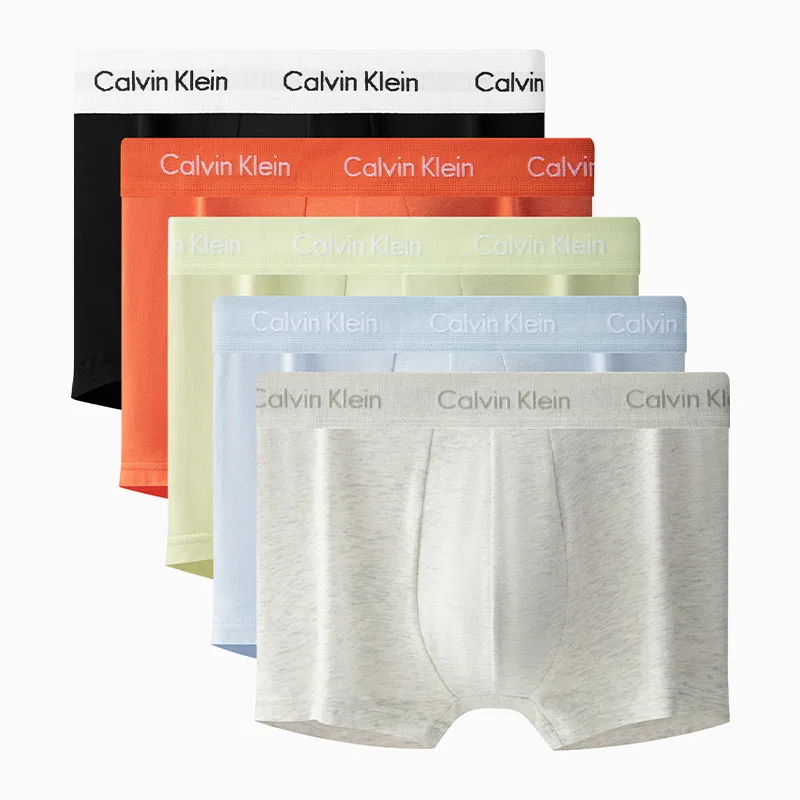 Мужской комплект боксеров Calvin Klein, 74U-Space Black/Orange Yellow/Almond Yellow/Autumn Wave Blue/Heather Gray