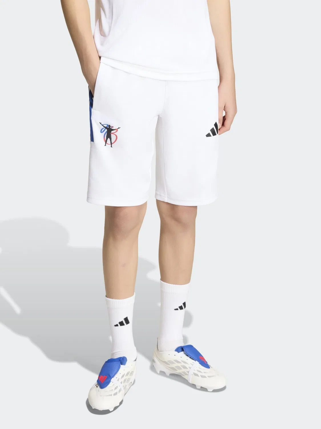 Шорты тренировочные Jude Bellingham adidas, белые
