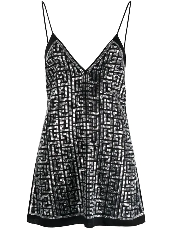 Топ, украшенный кристаллами Balmain, черный