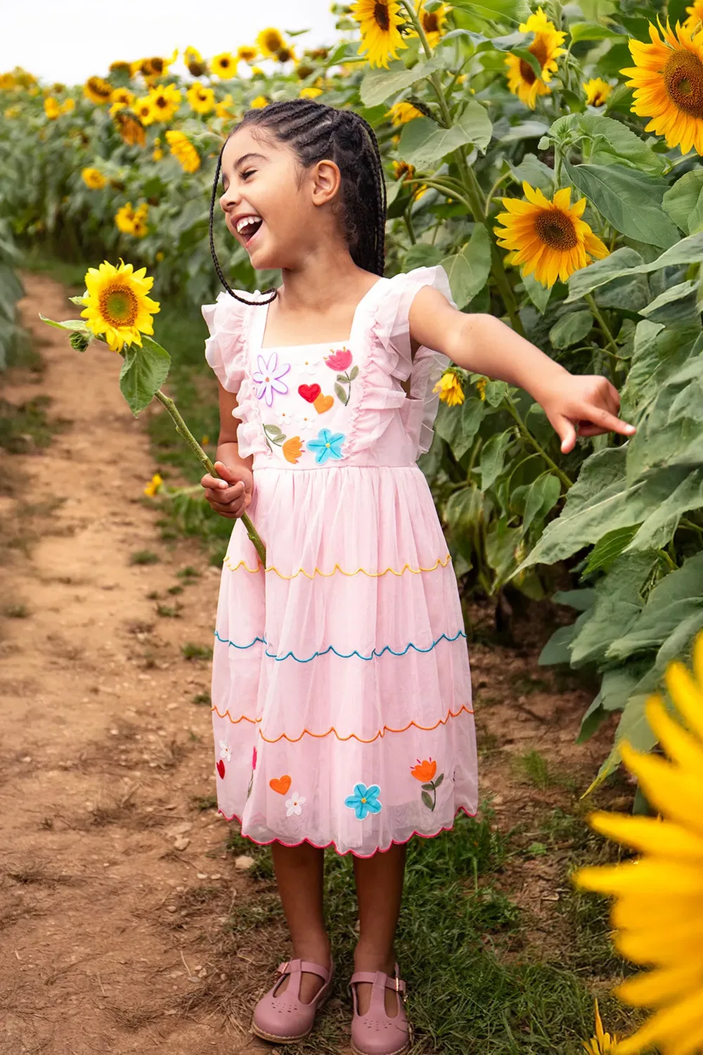 Детское платье для девочек Marion Party Frugi, Pink — фото 2