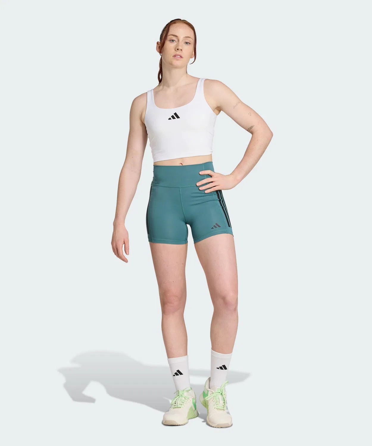 Женский топ-бра без рукавов Climacool Light Support Tank Adidas, White — фото 4