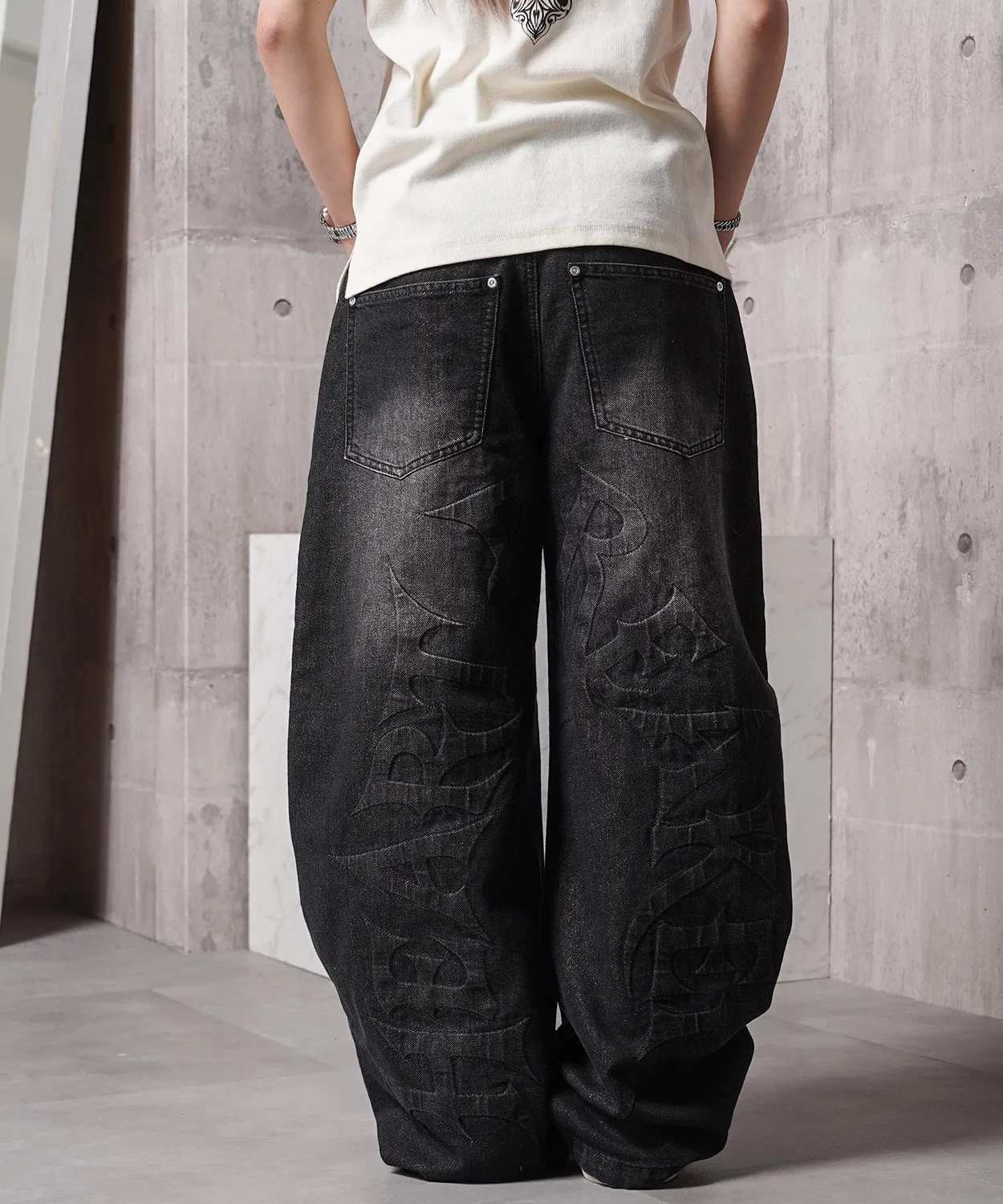 Детские джинсы-багги с эффектом блеска Barrel Baggy Pants 1111clothing