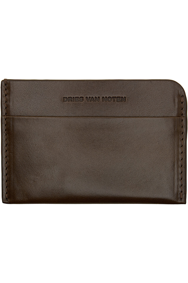 

Dries Van Noten Кардхолдер из хаки кожи