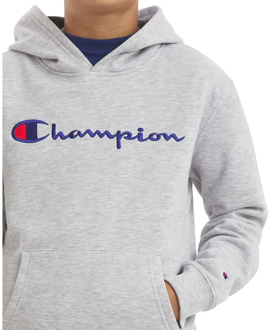 Худи с логотипом Champion, серый меланж — фото 4