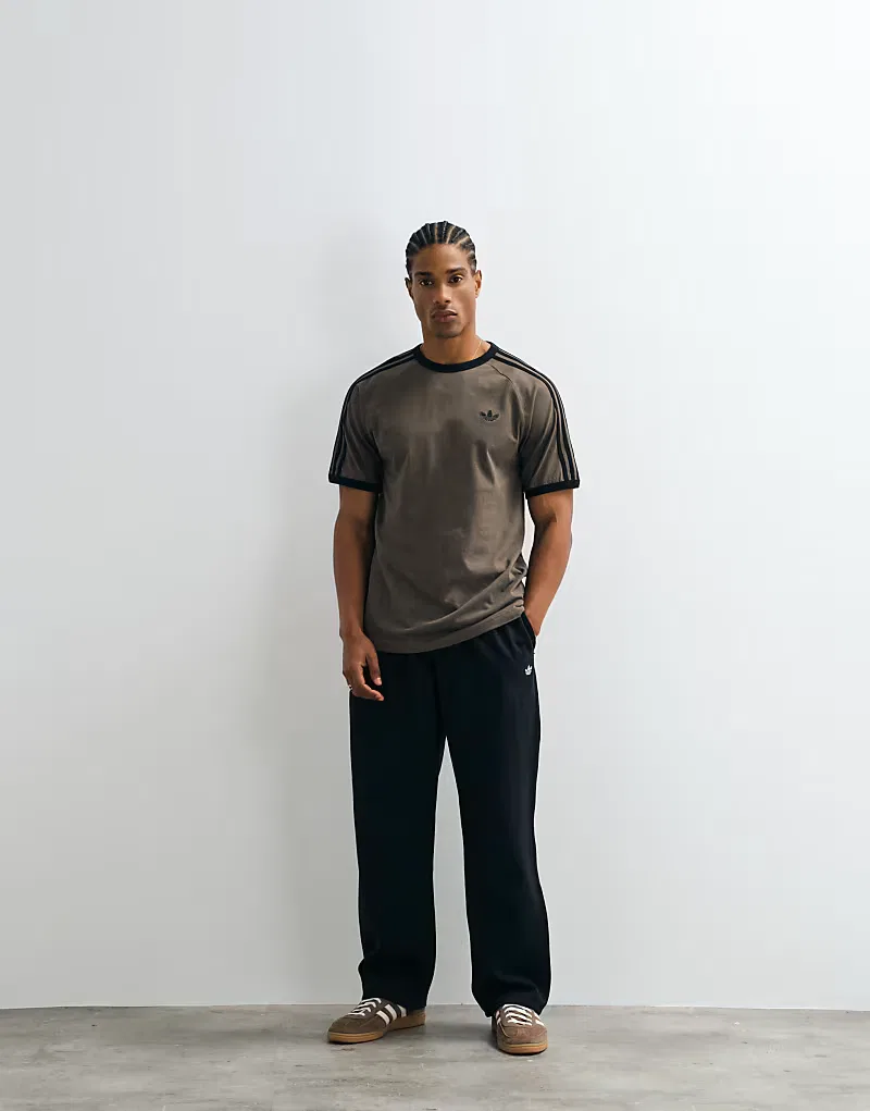 Футболка Adidas Originals с тремя полосками, хаки и, черный — фото 3