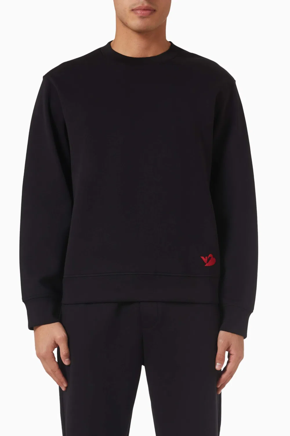 Свитшот с принтом Heart Eagle Logo Emporio Armani, черный