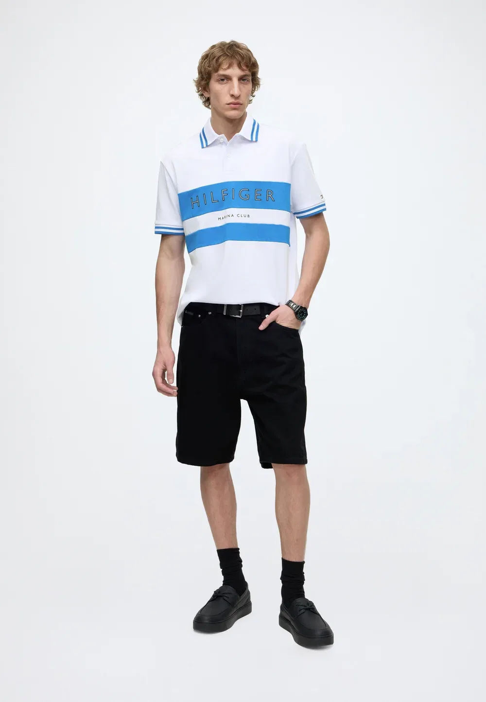 Спортивная рубашка-поло цвета парусины Tommy Hilfiger, White/Liberty Blue — фото 2