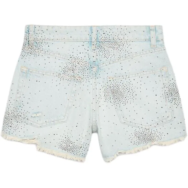 Женские джинсовые шорты Light Blue ZARA, Светло-синий — фото 3