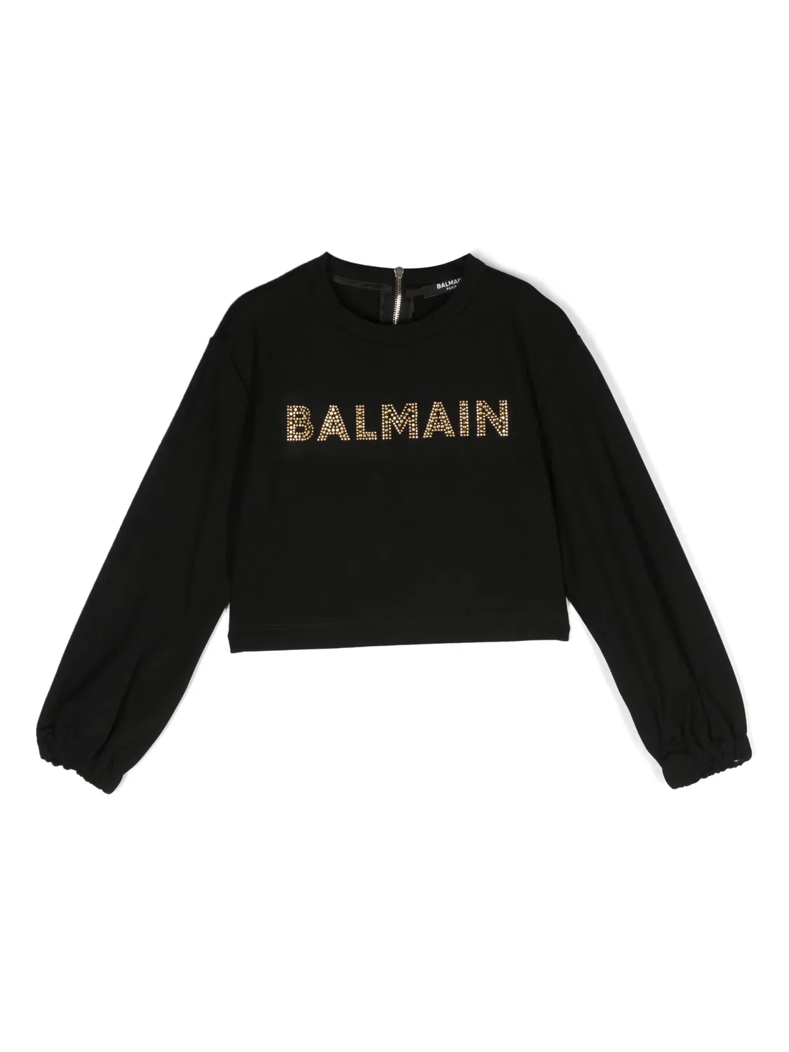 Футболка с длинным рукавом и логотипом Balmain, черный