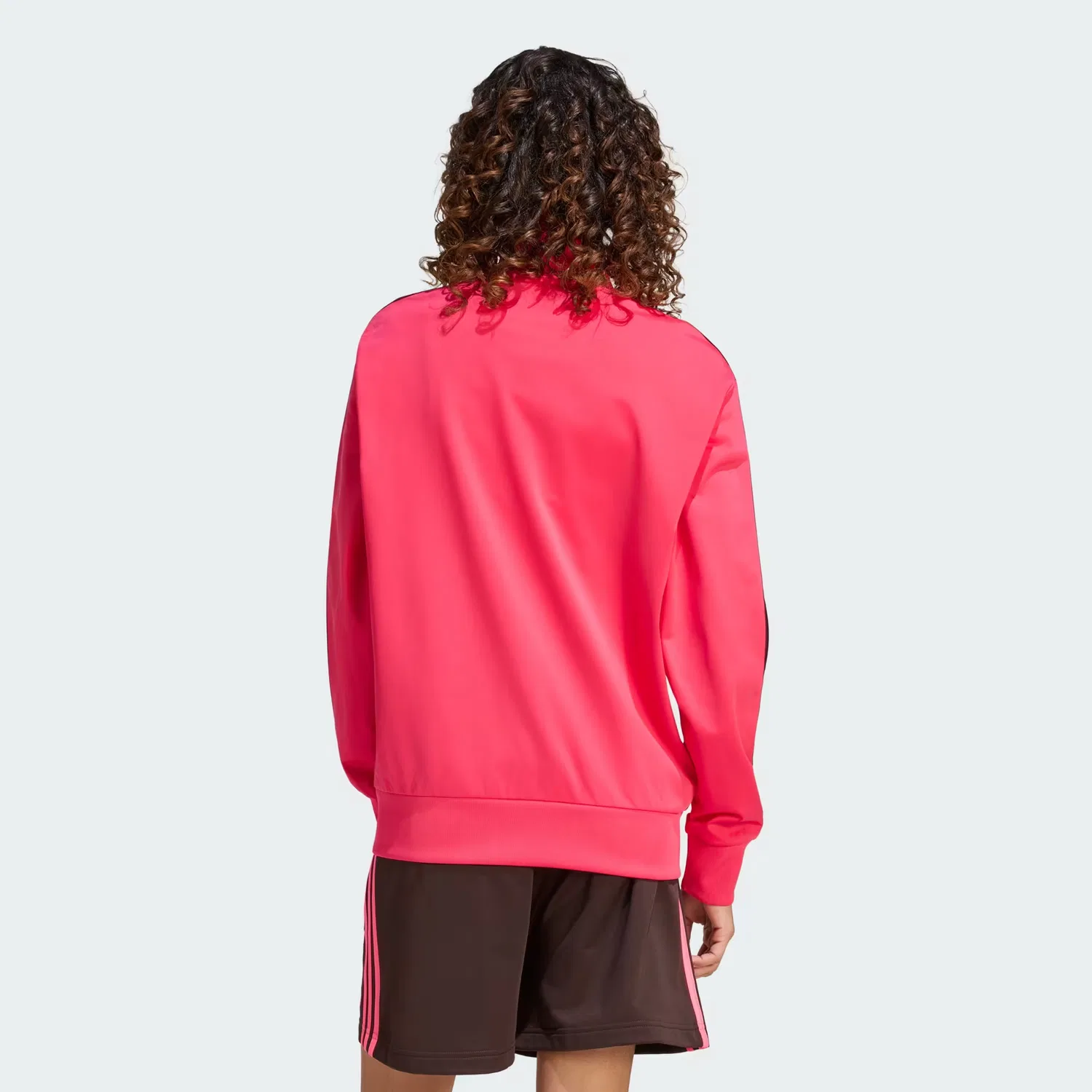 Женская олимпийка свободного кроя Firebird Track Top Loose Adidas Originals, Power Pink/Maroon — фото 2