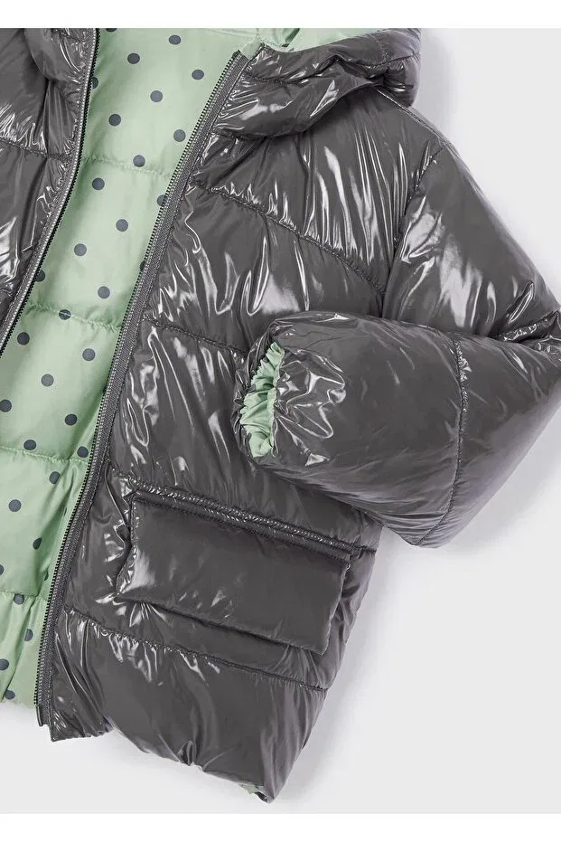 Детское зимнее пальто для девочек с капюшоном Mayoral, Mint Green — фото 3
