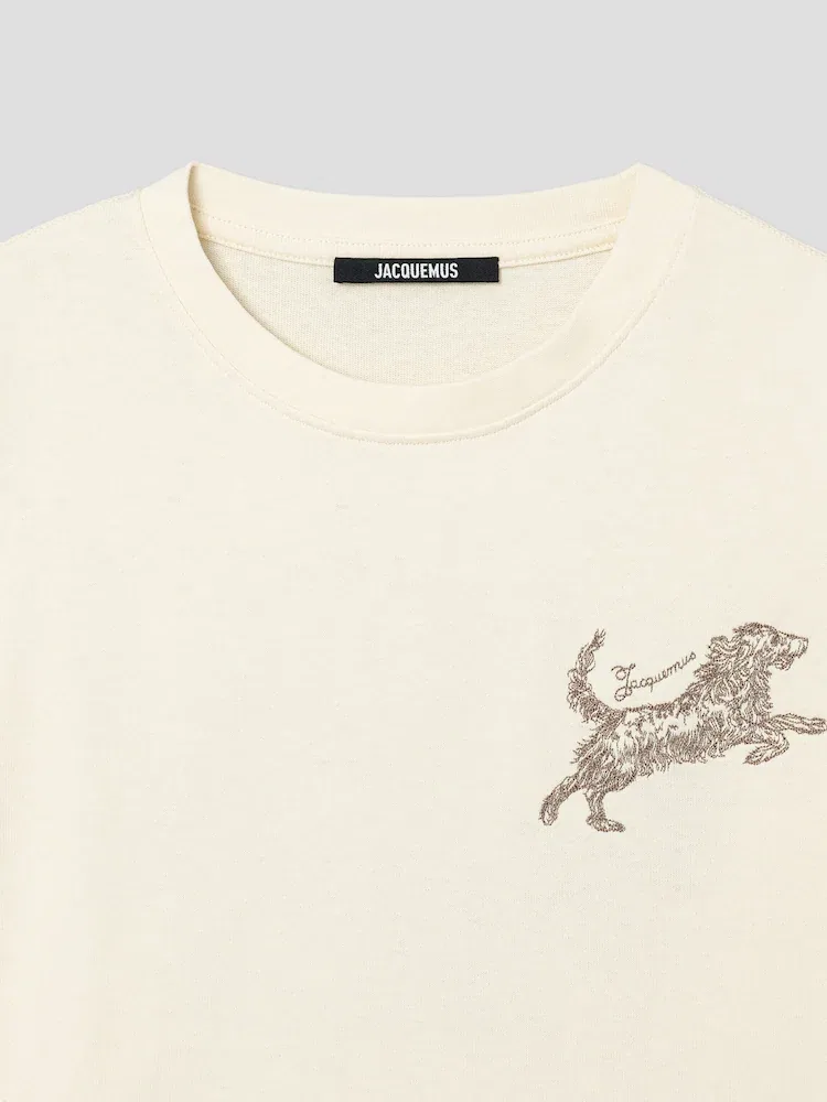 Футболка оверсайз с принтом Bichon, Le Tshirt Rita JACQUEMUS, Ivory — фото 3