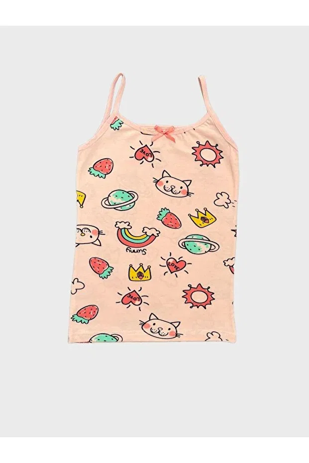 Детский комплект нижнего белья для девочек хлопковый с принтом Strawberry And Cat Patterned Set Elmas Kids, Pink — фото 3