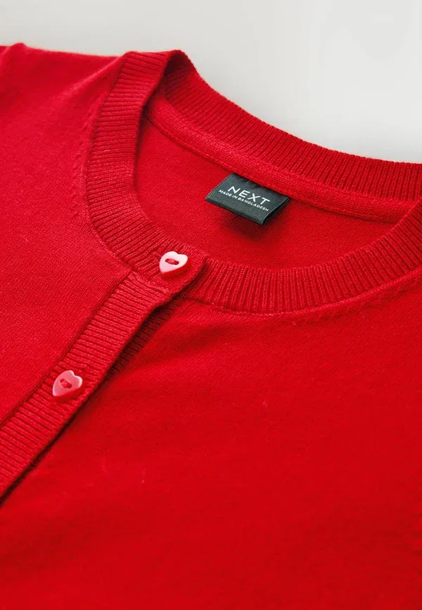 Кардиган из хлопка Cardigan Next, Red, красный — фото 4