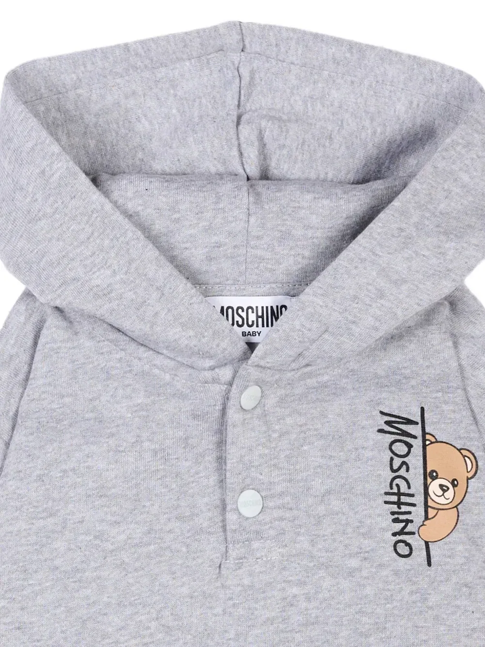 Худи с логотипом "Плюшевый мишка" Moschino Kids, серый — фото 3