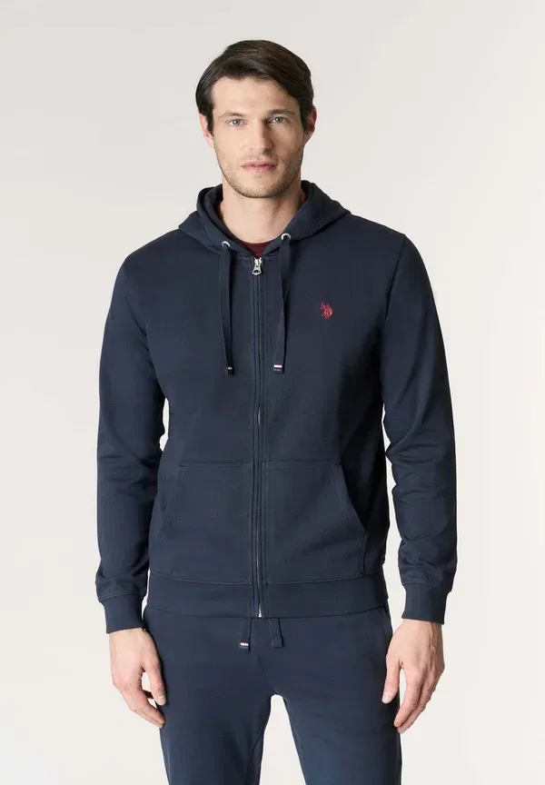Худи на молнии 100% хлопок Zip-up sweatshirt U.S. Polo Assn., Blu, синий