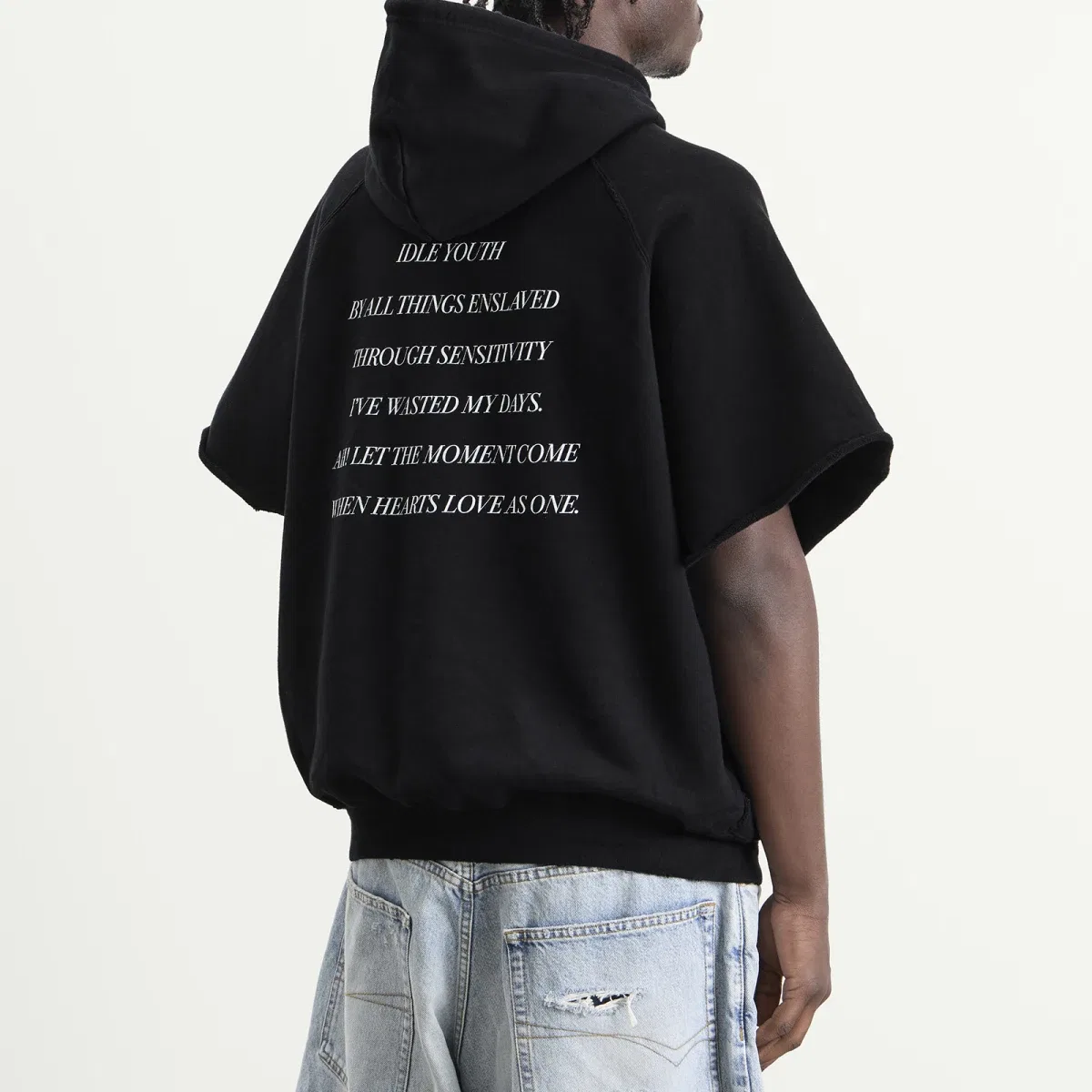 Худи без рукавов с принтом Cutaway Short Sleeve Hoodie Balenciaga, Black — фото 3
