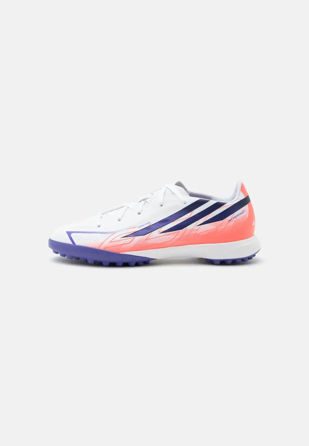 Детские футбольные бутсы F50 Hyperfast League Turf унисекс - для искусственных газонов Adidas Performance, Footwear White/Solar Purple/Solar Turbo