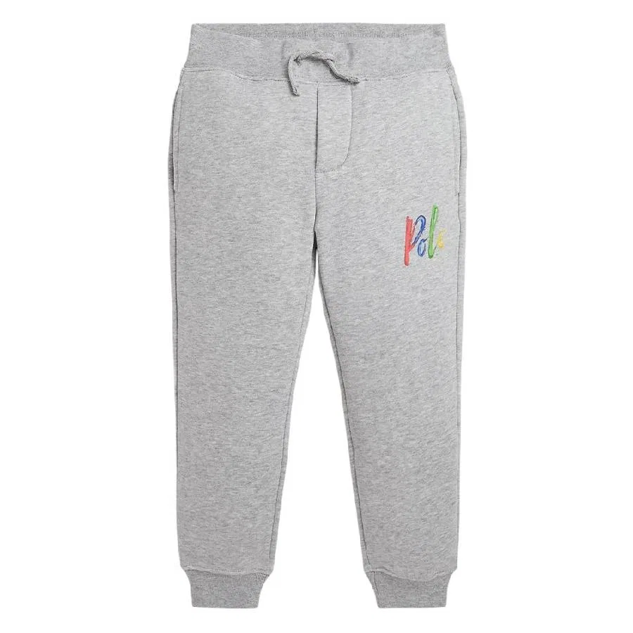Спортивные брюки с принтом и шнурком, модель Kids Logo-Print Drawstring Trackpants Polo Ralph Lauren, Grey