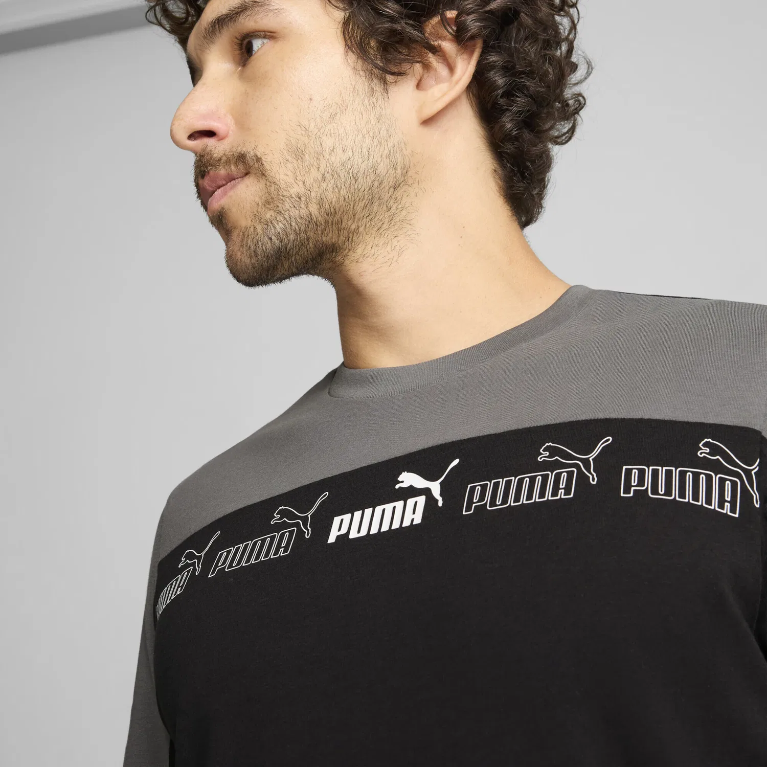Детская хлопковая футболка с вышитым логотипом PUMA, Cool Dark Gray — фото 4