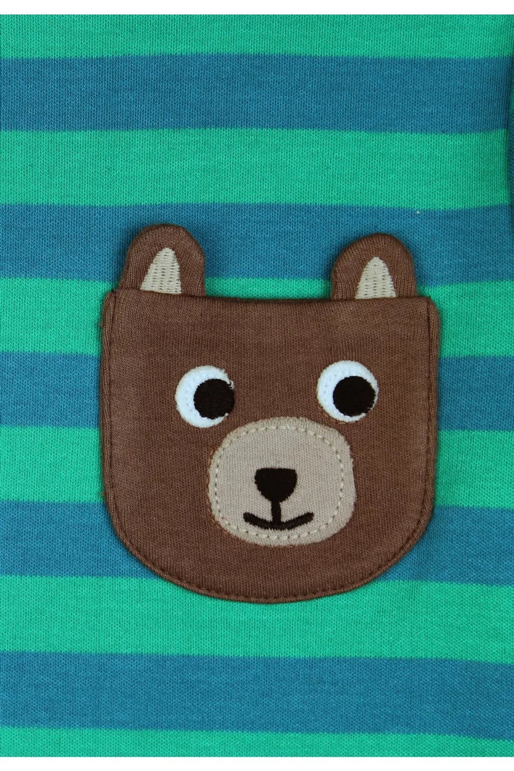 Детская футболка с длинным рукавом с аппликацией Bear Pocket Toby Tiger, Green — фото 2