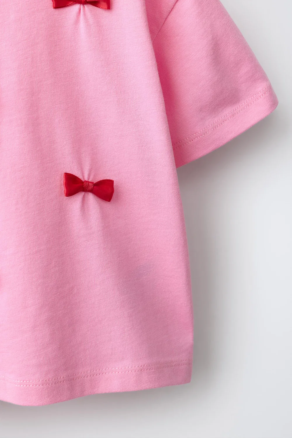 Футболка с бантом ZARA, Bubble gum — фото 4
