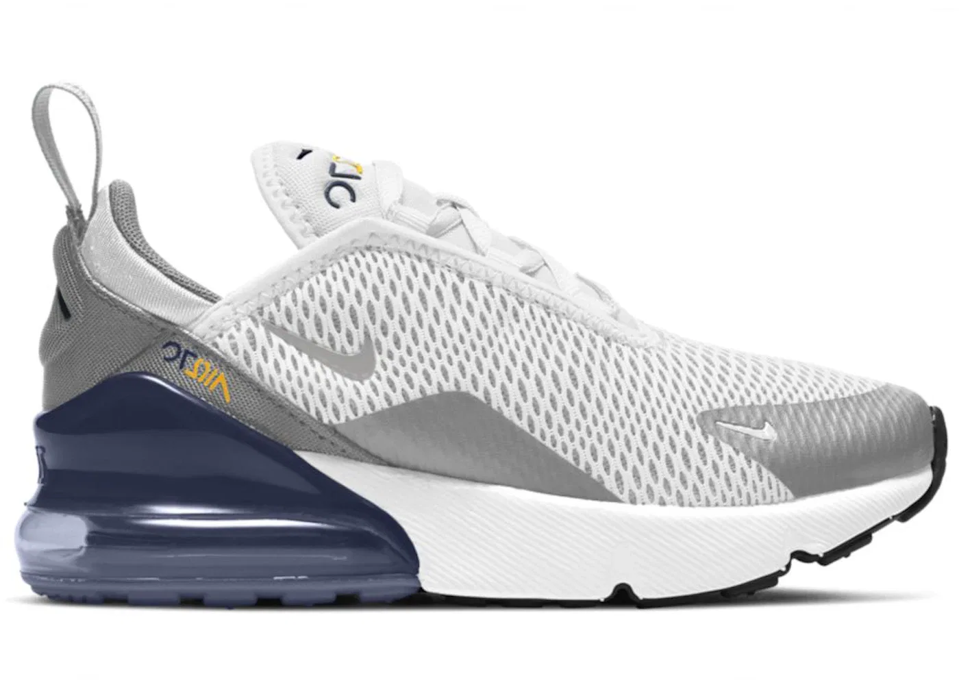 Детские кроссовки Lifestyle Nike Air Max 270, White/Midnight Navy/University Gold/Metallic Silver
