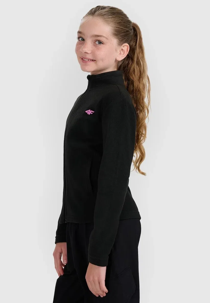 Polar ze stójką slim dziewczęcy - флисовая куртка 4F, Deep Black — фото 4