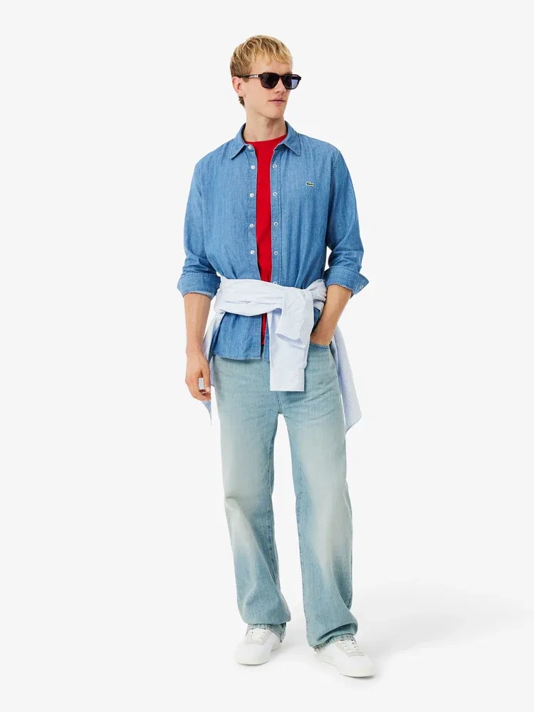 Джинсовая рубашка с длинным рукавом CH2591 LACOSTE, Royal Blue — фото 4