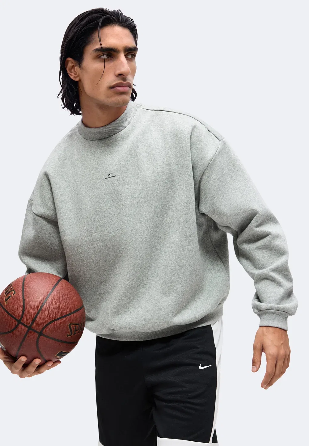 Свитшот Crew Nike Performance, Dark Grey Heather/Black — фото 4