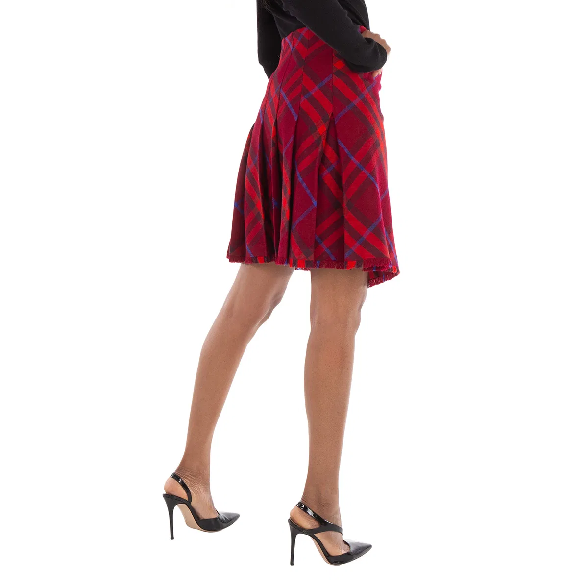 Юбка-килт из шерсти в клетку Wool Plaid-Check Kilt Burberry, Red — фото 3