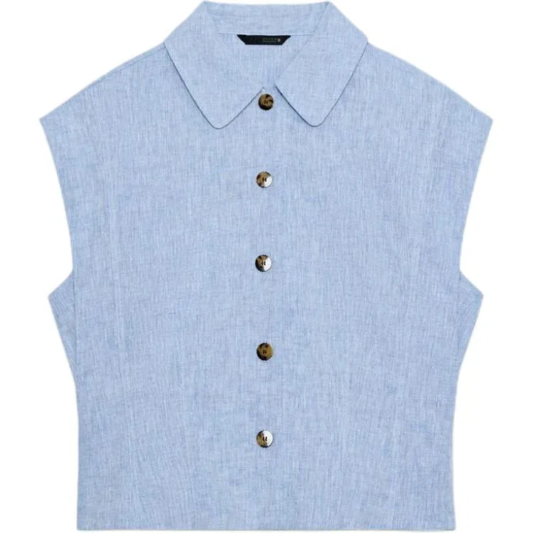 Женская рубашка с отложным воротником Blue ZARA, Blue