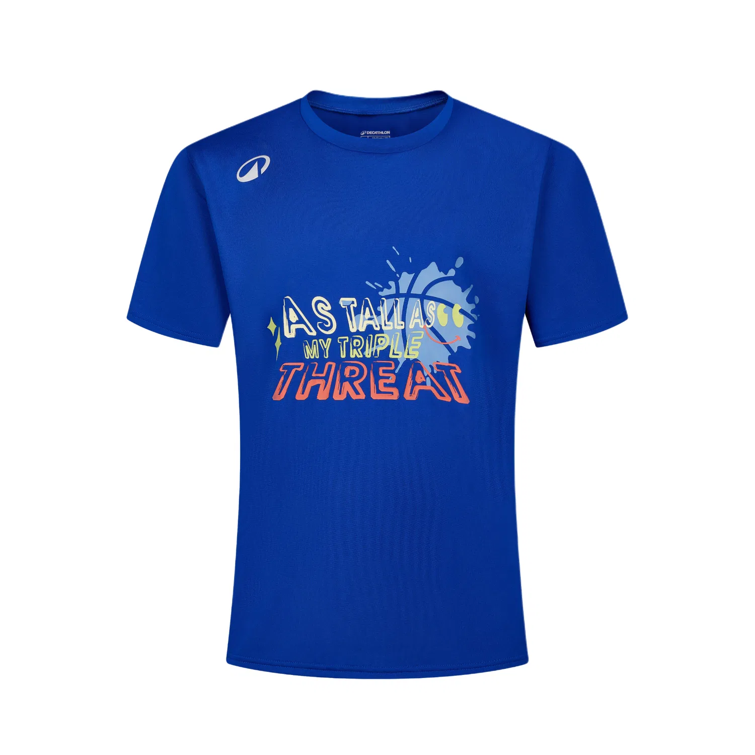 Детская быстросохнущая футболка с коротким рукавом FAST500 DECATHLON, Bright Indigo