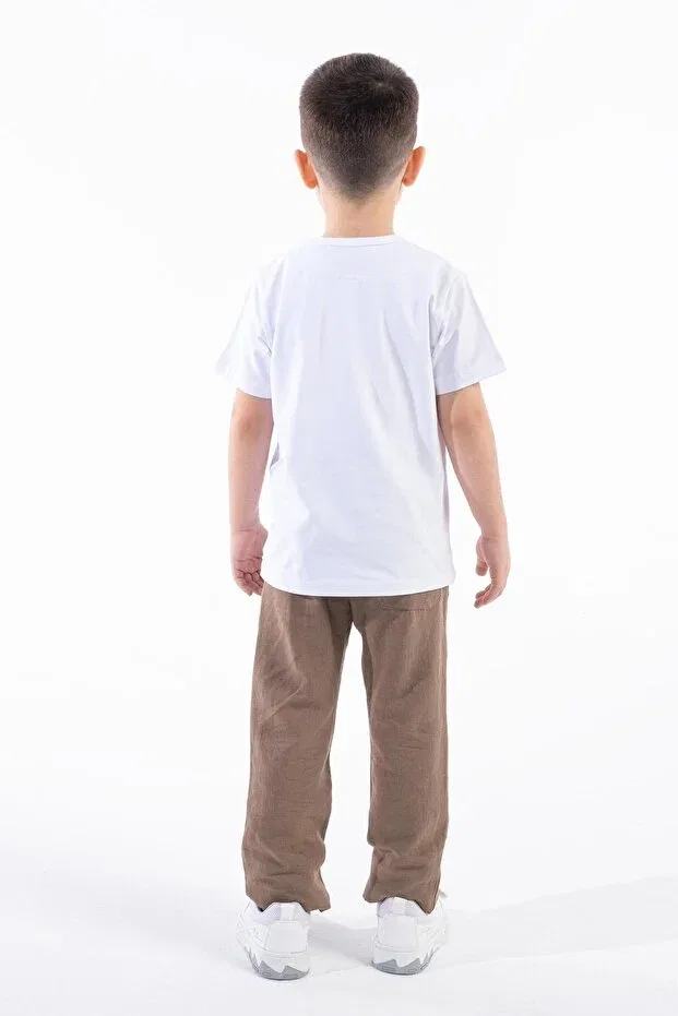 Детская футболка с принтом Turkish Flag Chest Crest Trend Baby Kids, White Boy — фото 4