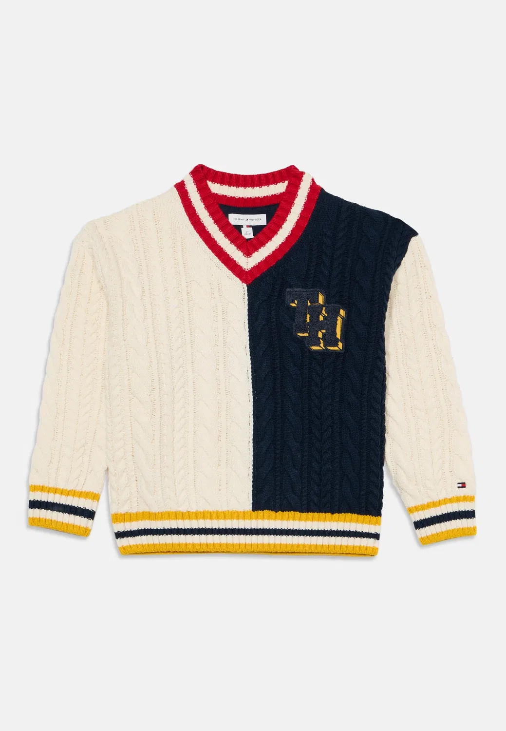 Джемпер Rugby Cable унисекс Tommy Hilfiger, Ivory Petal/Navy Blocking