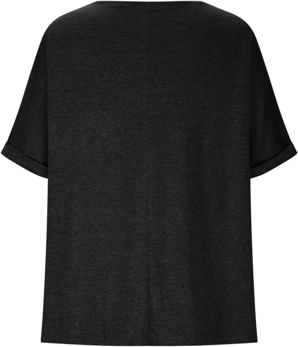 Женская свободная футболка оверсайз с коротким рукавом, Black — фото 3