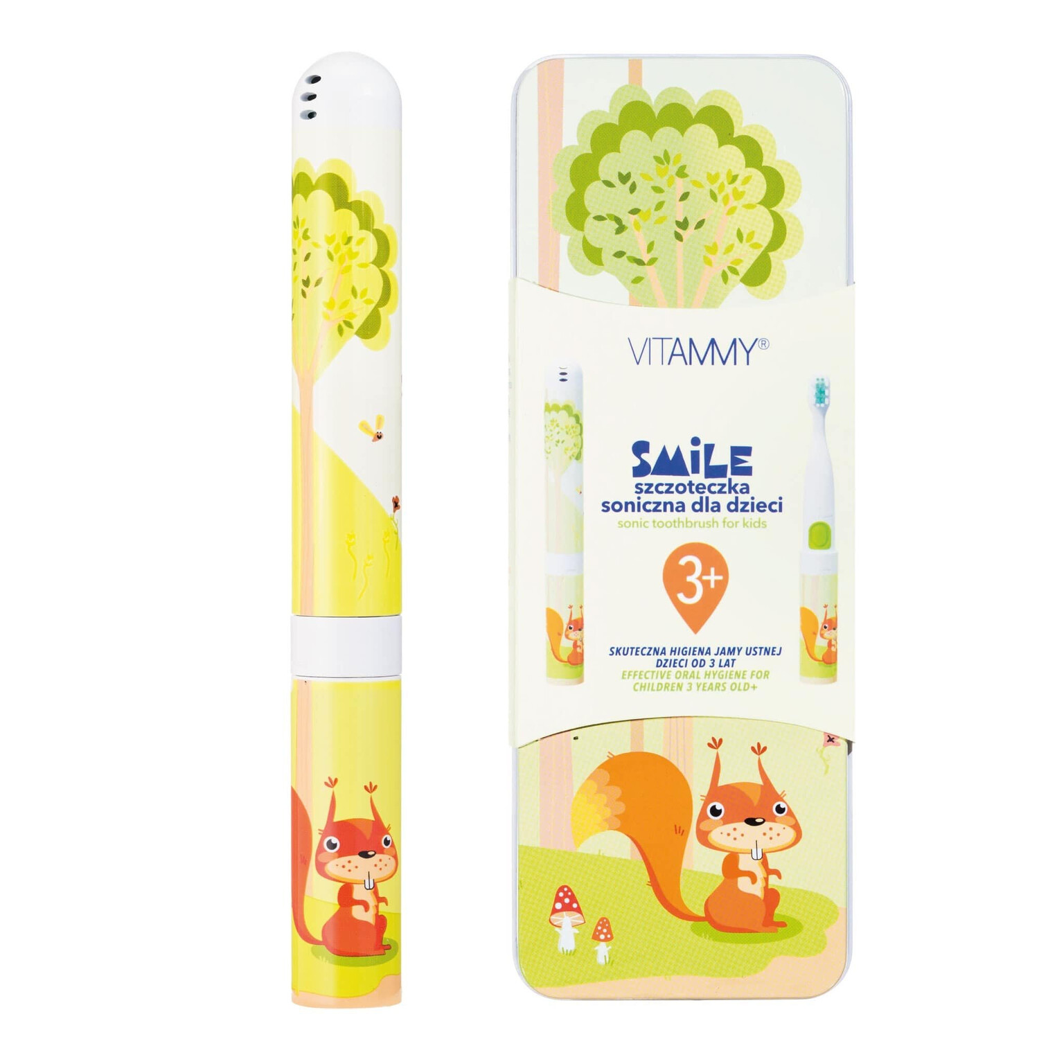 Vitammy Smile подарочный набор: звуковая зубная щетка для детей белочка, 1 шт + игра-картинка, 1 шт — фото 3