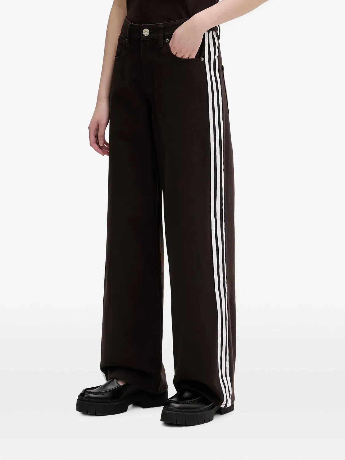 Джинсы Firebird с 3 полосками коричневые Adidas, коричневый