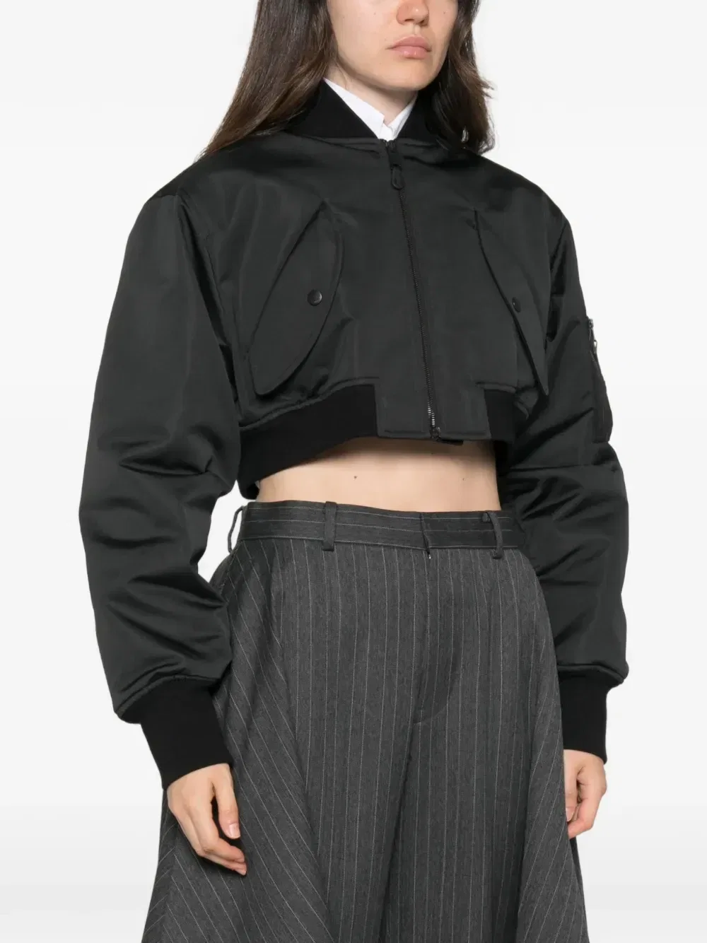 Укороченная куртка-бомбер Balenciaga, черный — фото 3